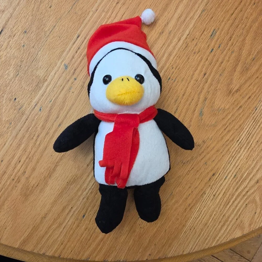 NWOT Animal Adventure Christmas Penguin Plush Stuffed Animal Toy